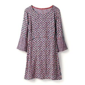 Long Boden Edna Red/Blue Floral Tunic Top Mini Dress Size 16L